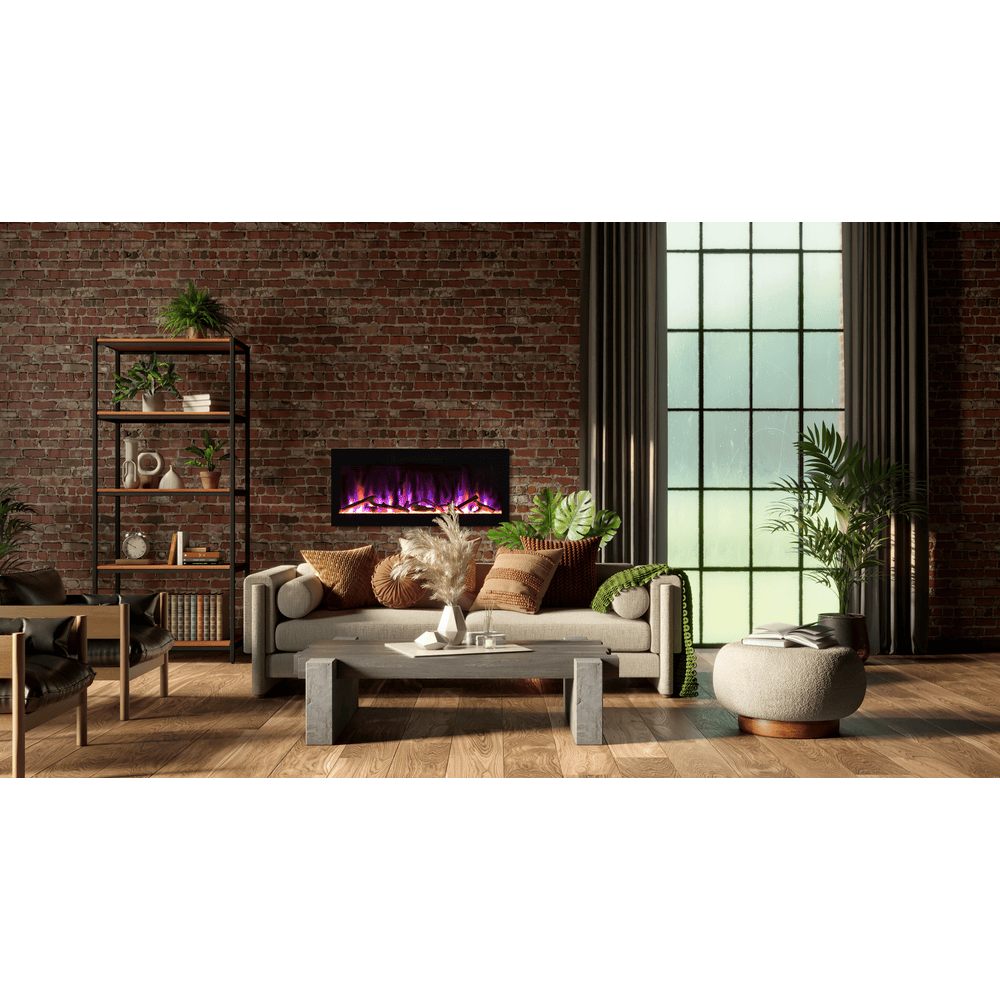 Remii 36 Inch Horizon Linear Electric Fireplace Attached