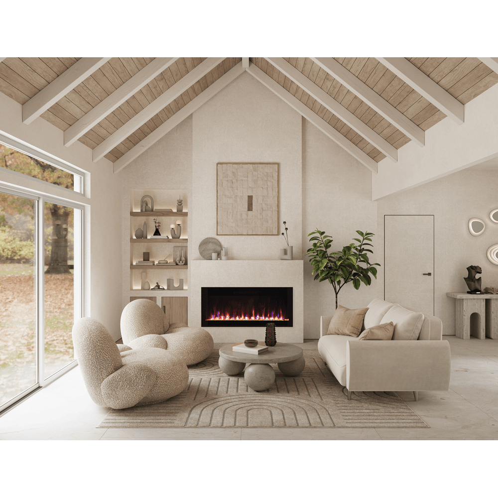 Remii 42 Inch Horizon Linear Electric Fireplace Attached
