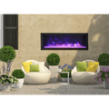Remii 45 Inch Deep Indoor/Outdoor Built-In Electric Fireplace with Black Steel Surround Outdoor