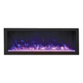 Remii 45 Inch Deep Indoor/Outdoor Built-In Electric Fireplace with Black Steel Surround Blue/Purple Flame