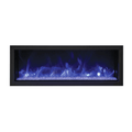 Remii 45 Inch Extra Slim Indoor/Outdoor Built-In Electric Fireplace with Black Steel Surround Blue Flame