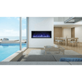 Remii 45 Inch Extra Slim Indoor/Outdoor Built-In Electric Fireplace with Black Steel Surround Attached Indoor