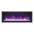 Remii 45 Inch Extra Slim Indoor/Outdoor Built-In Electric Fireplace with Black Steel Surround Flame