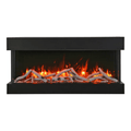 Remii 50 Inch BAY-SLIM Series 3 Sided Electric Fireplace Front View Red