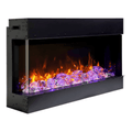 Remii 50 Inch BAY-SLIM Series 3 Sided Electric Fireplace Side View Red Flame