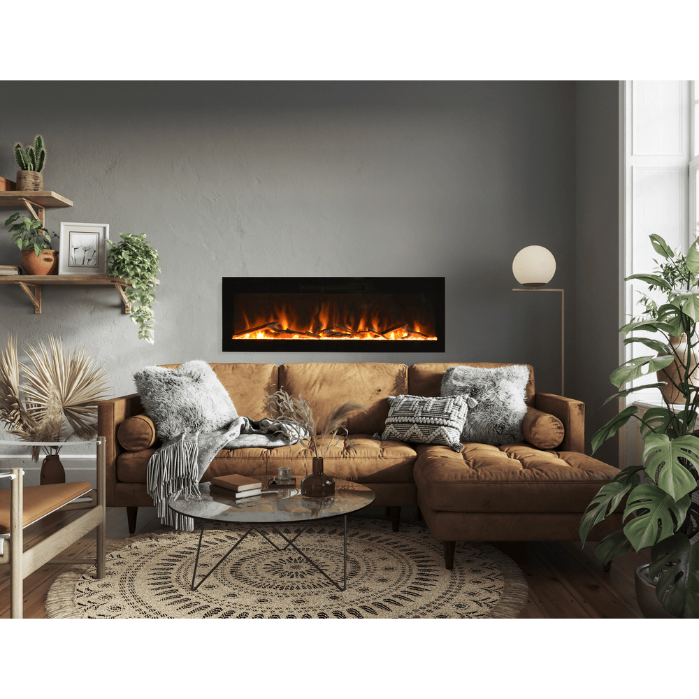 Remii 50 Inch Horizon Linear Electric Fireplace Attached