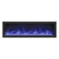 Remii 55 Inch Deep Indoor/Outdoor Built-In Electric Fireplace with Black Steel Surround Blue Flame