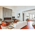 Remii 55 Inch Deep Indoor/Outdoor Built-In Electric Fireplace with Black Steel Surround Attached