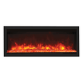 Remii 55 Inch Extra Tall Indoor/Outdoor Built-In Electric Fireplace with Black Steel Surround Red/Orange Flame