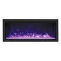 Remii 55 Inch Extra Tall Indoor/Outdoor Built-In Electric Fireplace with Black Steel Surround Blue/Purple Flame