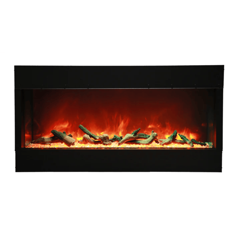 Remii 60 Inch BAY-SLIM Series 3 Sided Electric Fireplace Front View
