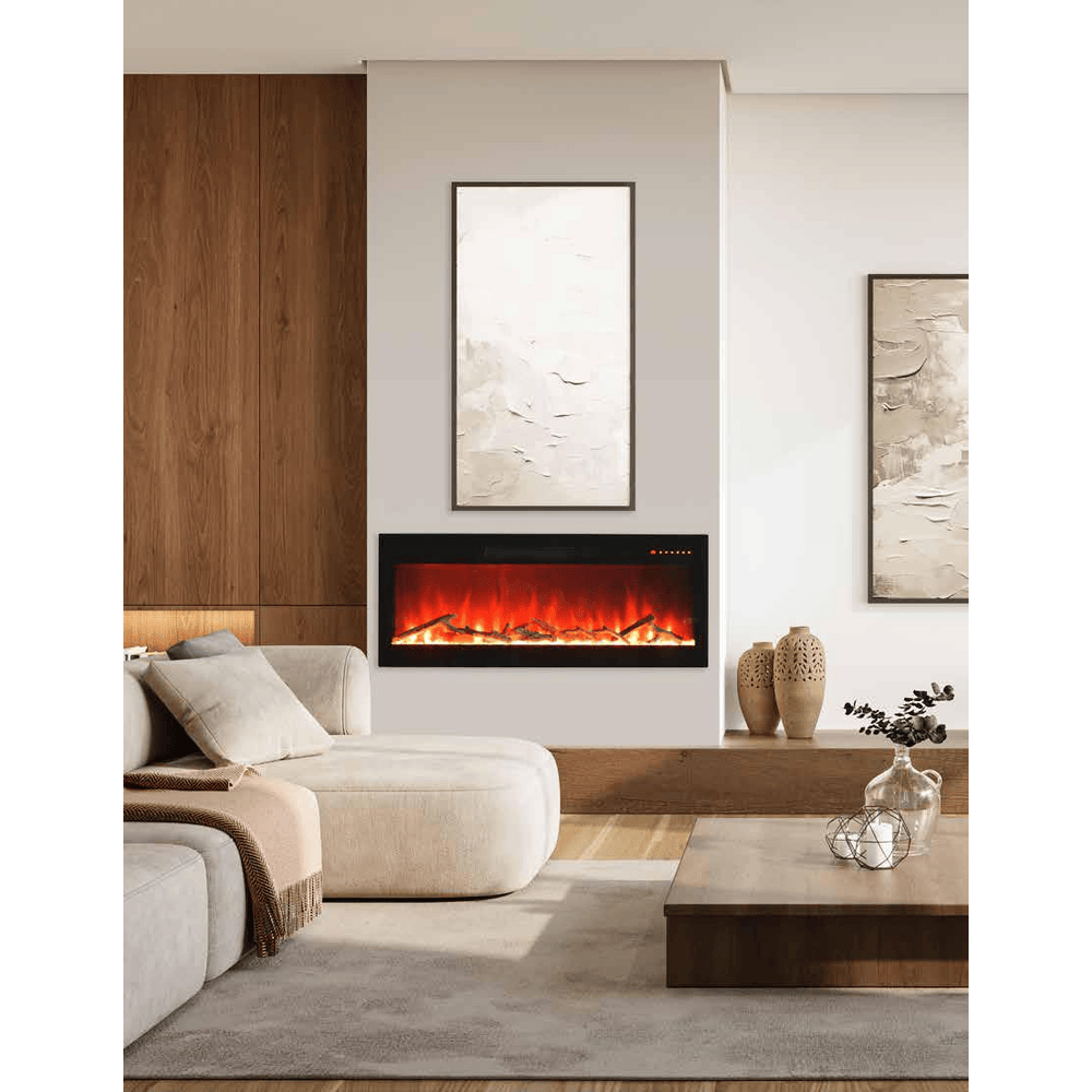 Remii 60 Inch Horizon Linear Electric Fireplace Attached