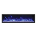 Remii 65 Inch Extra Slim Indoor/Outdoor Built-In Electric Fireplace with Black Steel Surround Blue Flame