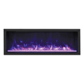 Remii 65 Inch Extra Tall Indoor/Outdoor Built-In Electric Fireplace with Black Steel Surround Blue/Purple Flame