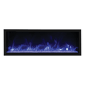 Remii 65 Inch Extra Tall Indoor/Outdoor Built-In Electric Fireplace with Black Steel Surround Blue Flame