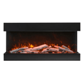 Remii 72 Inch BAY-SLIM Series 3 Sided Electric Fireplace Red Flame white Logs