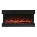 Remii 72 Inch BAY-SLIM Series 3 Sided Electric Fireplace Front View Red Flame