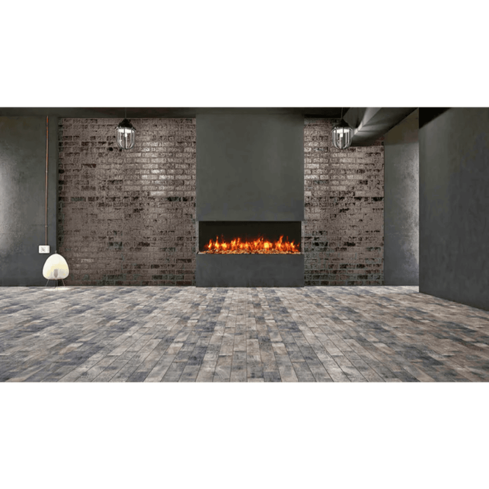 Remii 72 Inch BAY-SLIM Series 3 Sided Electric Fireplace Attached