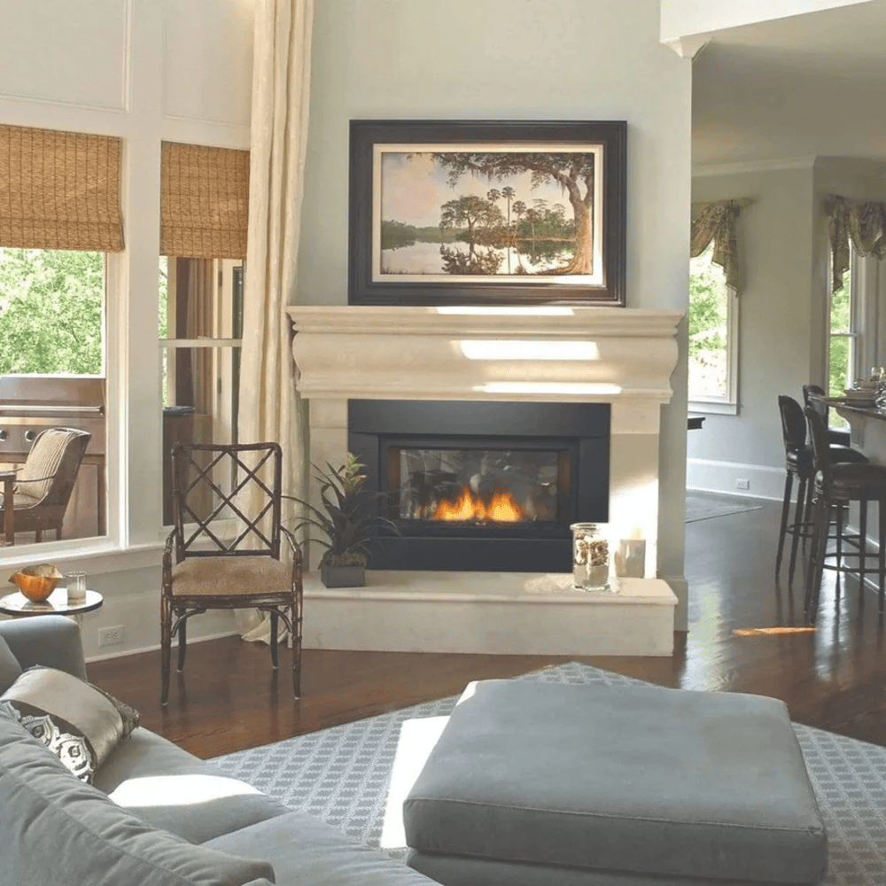 Sierra 36 Inch Palisade Standard See-Through Direct Vent Linear Fireplace Attached