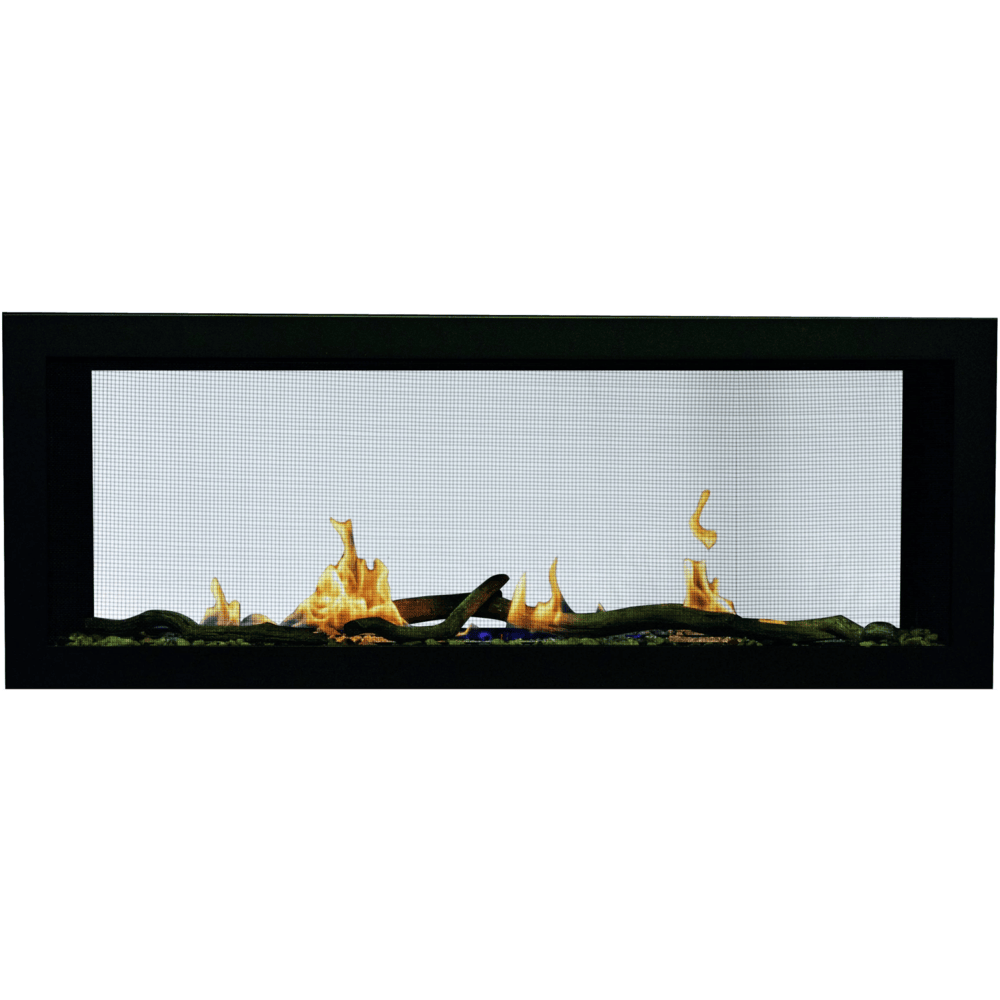 Sierra Flame 48 Inch Emerson See-Through Slim Linear Gas Fireplace Front View