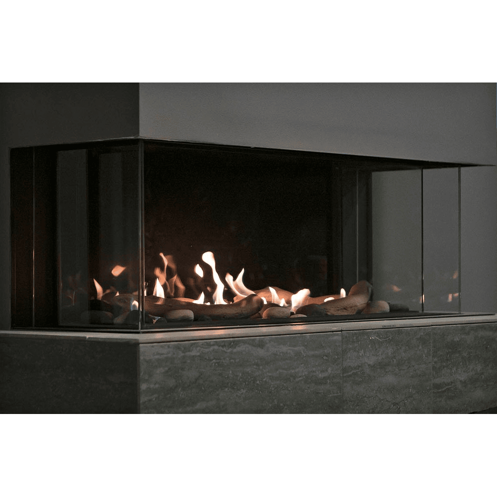 Sierra Flame 58 Inch Toscana 3 Sided Peninsula Gas Fireplace Attached
