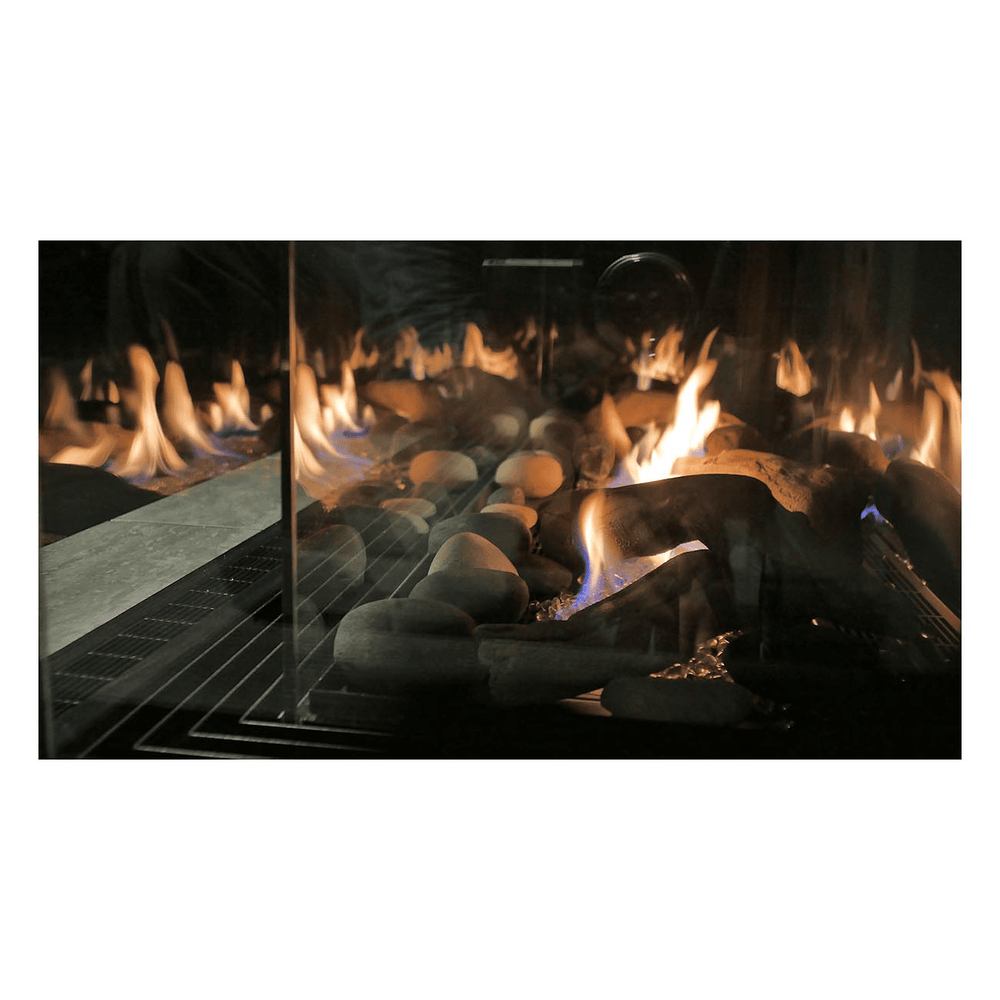 Sierra Flame 58 Inch Toscana 3 Sided Peninsula Gas Fireplace Side View
