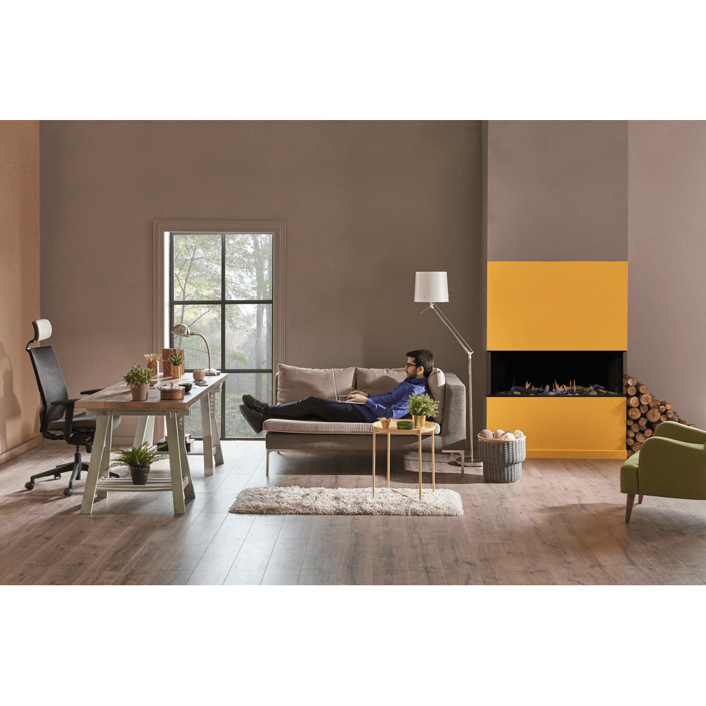 Sierra Flame 58 Inch Toscana 3 Sided Peninsula Gas Fireplace Attached

