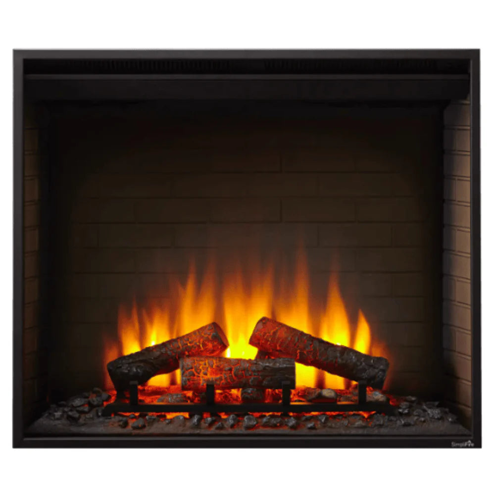 SimpliFire 30 Inch Traditional Built-In Electric Fireplace Attached 1