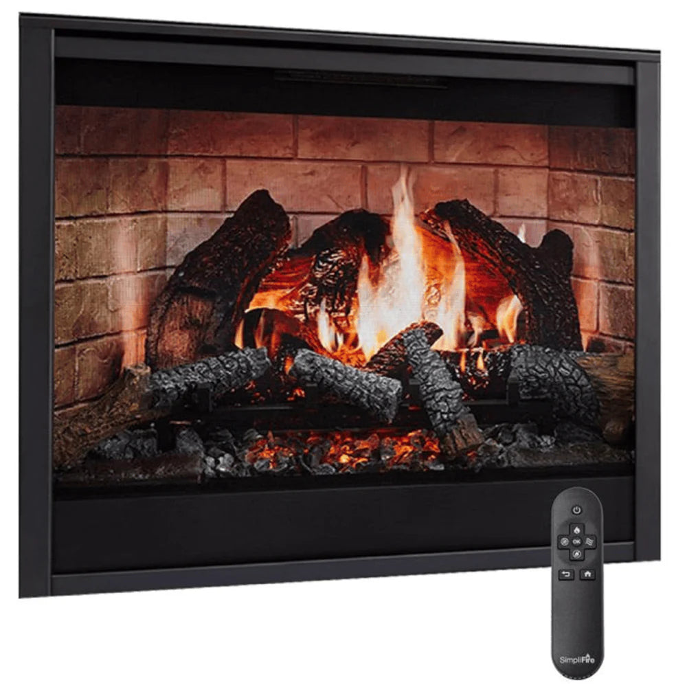 SimpliFire 36 Inch Inception Built-In Electric Fireplace Attached