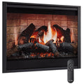 SimpliFire 36 Inch Inception Built-In Electric Fireplace Frpnt View with Remote