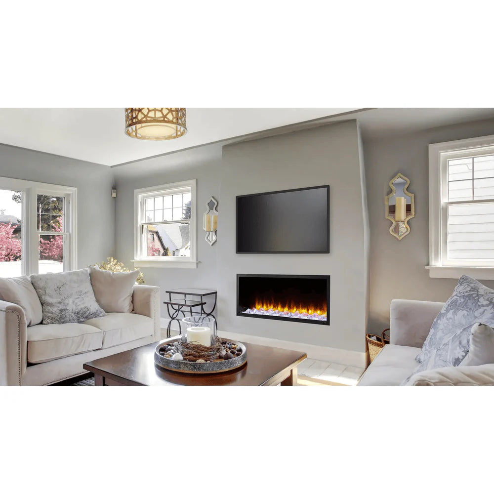 SimpliFire 43 Inch Scion Linear Built-In Electric Fireplace Attached