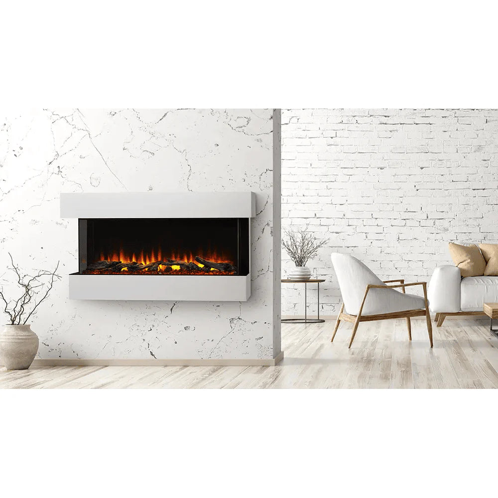 SimpliFire 43 Inch Scion Trinity 3-Sided Linear Built-In Electric Fireplace Attached