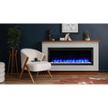 SimpliFire 50 Inch Allusion Platinum Linear Recessed/Wall-Mounted Electric Fireplace Attached