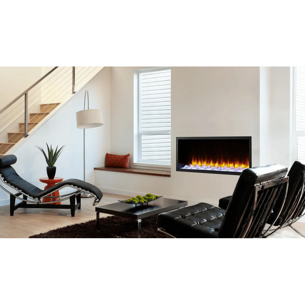 SimpliFire 55 Inch Scion Linear Built-In Electric Fireplace Attached