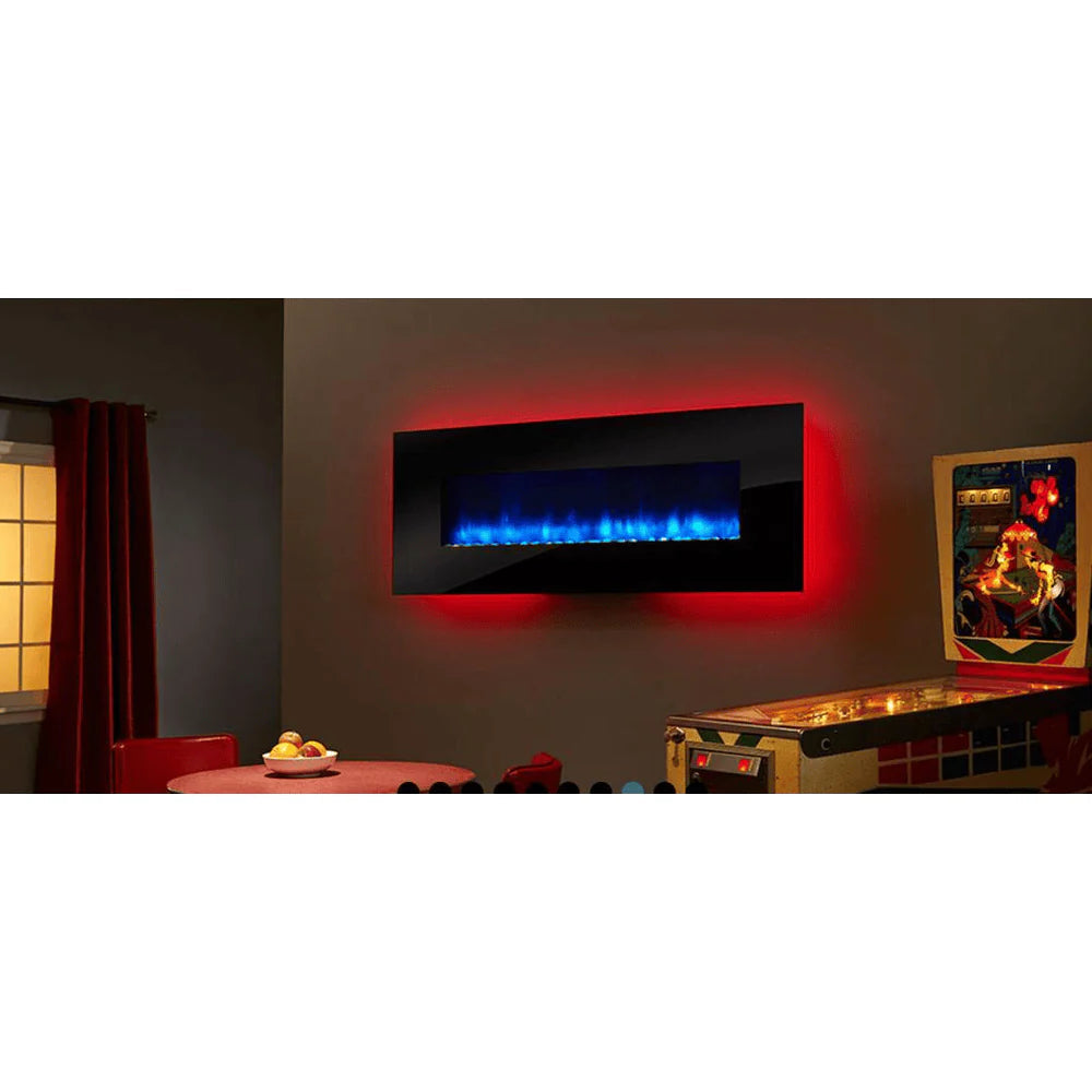 SimpliFire 58 Inch Linear Modern Wall-Mounted Electric Fireplace Attached