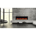 SimpliFire 72 Inch Allusion Platinum Linear Recessed/Wall-Mounted Electric Fireplace Attached