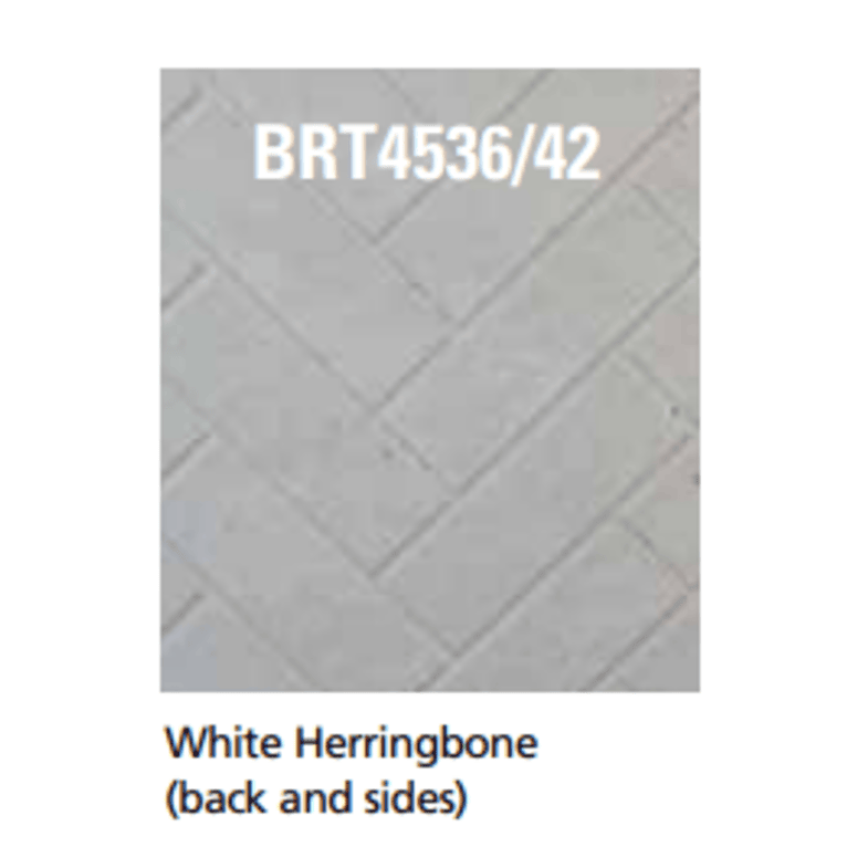 Superior BRT4536 36 Inch Traditional B-Vent Gas Fireplace with Electronic Ignition in White Herringbone Refractory Panels White Stcked
