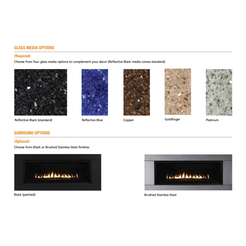Superior DRL3054 54 Inch Linear Direct Vent Gas Fireplace in Electronic Ignition Attached