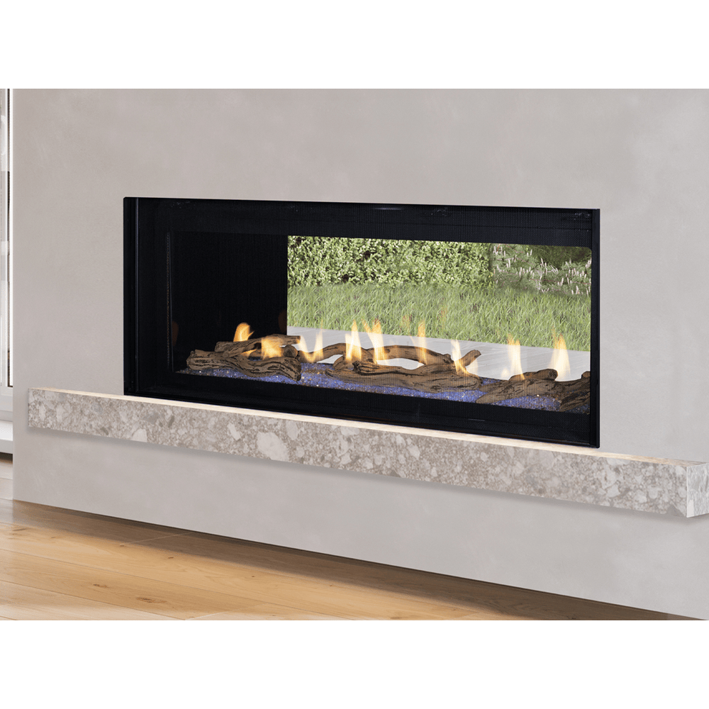 Superior DRL6000 Series 48 Inch Linear Contemporary Direct Vent Natural Gas Fireplace in Electronic Ignition See-through