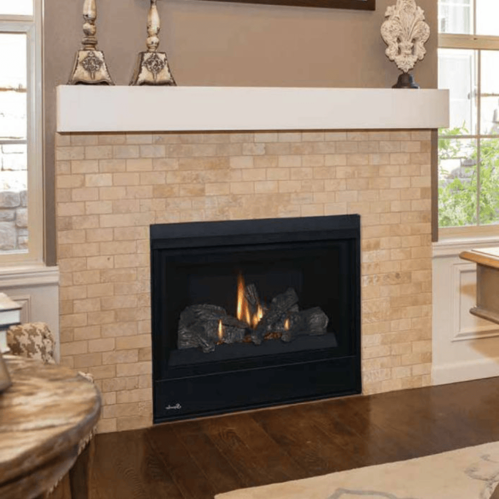 Superior DRT2000 Series 33 Inch Traditional Direct Rear Vent Gas Fireplace in Electronic Ignition Attached