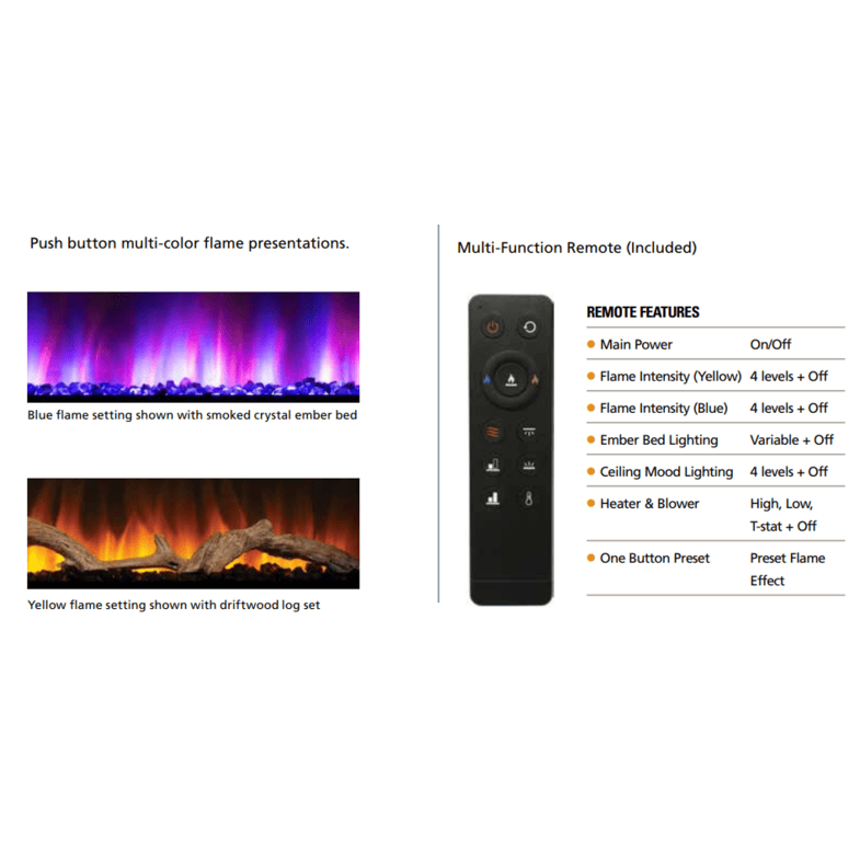 Superior ERL3000 Series 60 Inch Linear Electric Fireplace Attached