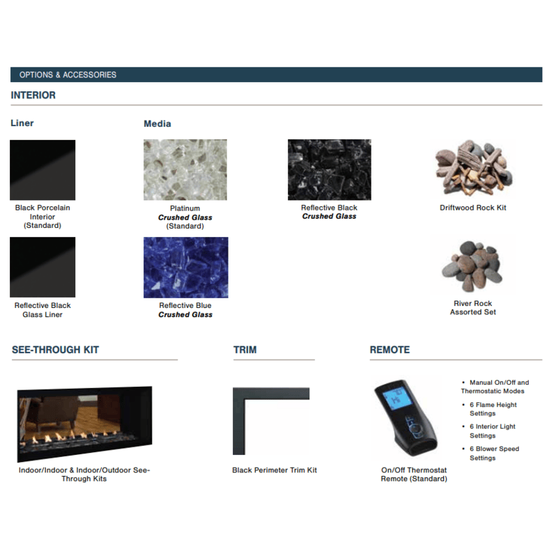 Superior VRL6000 Series 48 Inch Linear Contemporary Vent-Free Gas Fireplace in Electronic Ignition Options