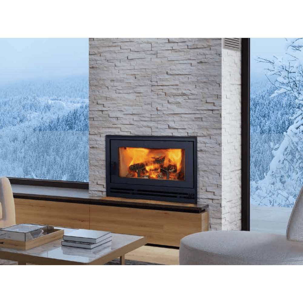 Superior WCT4920 22 Inch Traditional White Smooth Refractory Panels Wood Burning Fireplace Attached